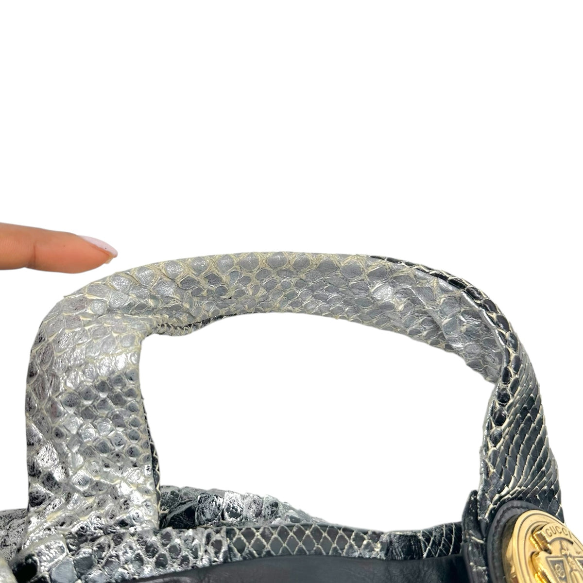 Gucci Python Large Hysteria 2-Way Bag Black Silver