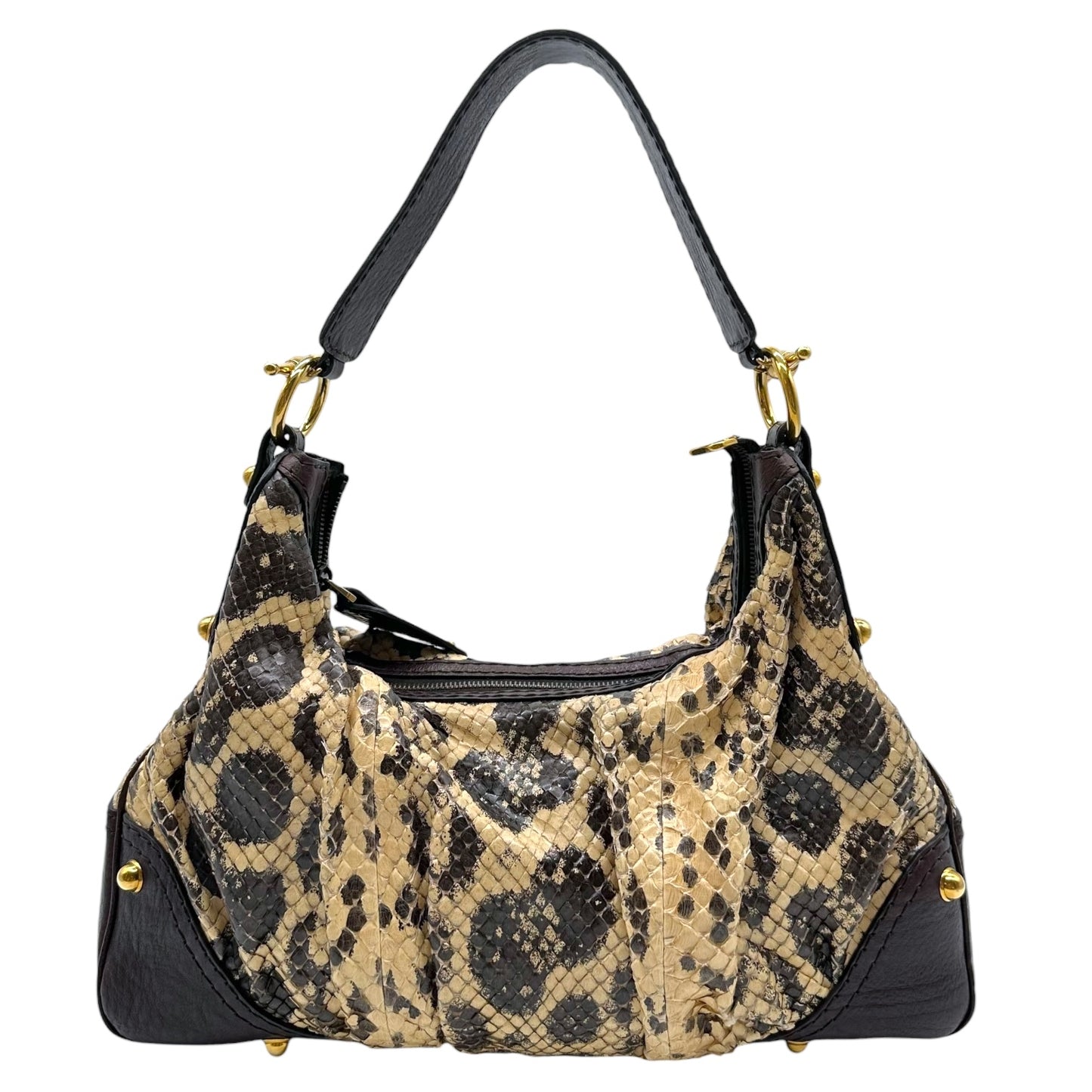 Gucci Brown & Cream Python Shoulder Bag NEW