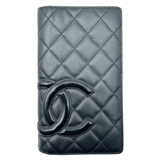 Chanel Cambon Black Bi-Fold Long Wallet 2006-08