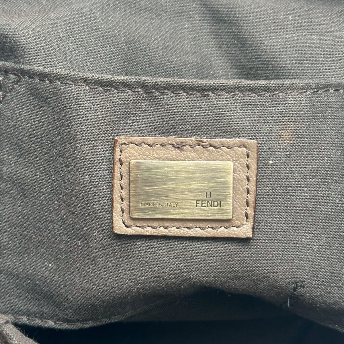 Fendi Small Chef Bag Bronze Metallic Croc Printed Canvas