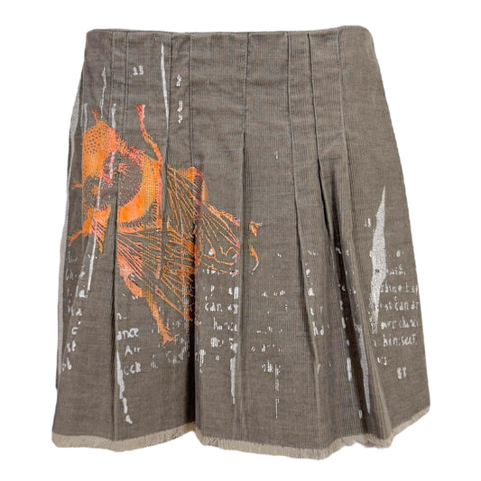 Just Cavalli Roberto Cavalli Gray Corduroy Printed Mini Skirt - Outfit Repeater