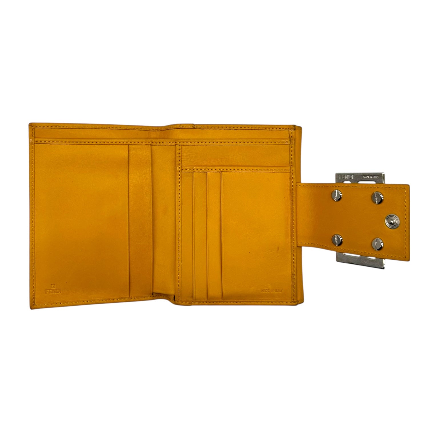 Fendi Yellow Leather & Tiger Print Bi-fold Wallet - Outfit Repeater