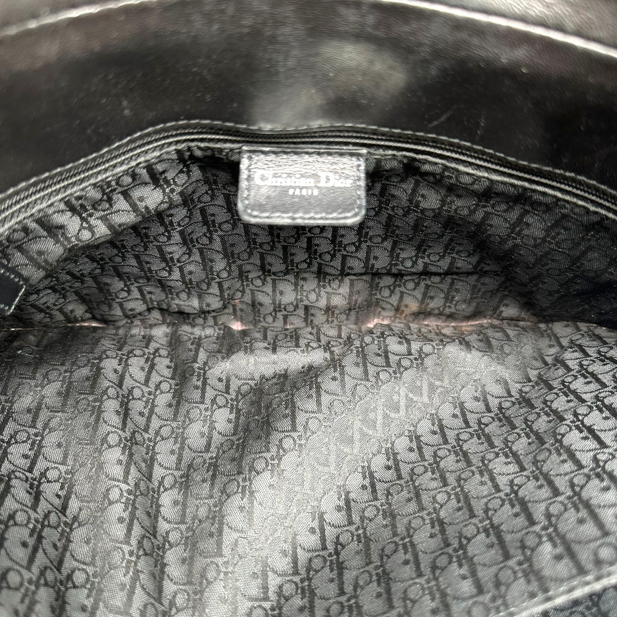 Christian Dior Black Leather Lace-Up Shoulder Bag