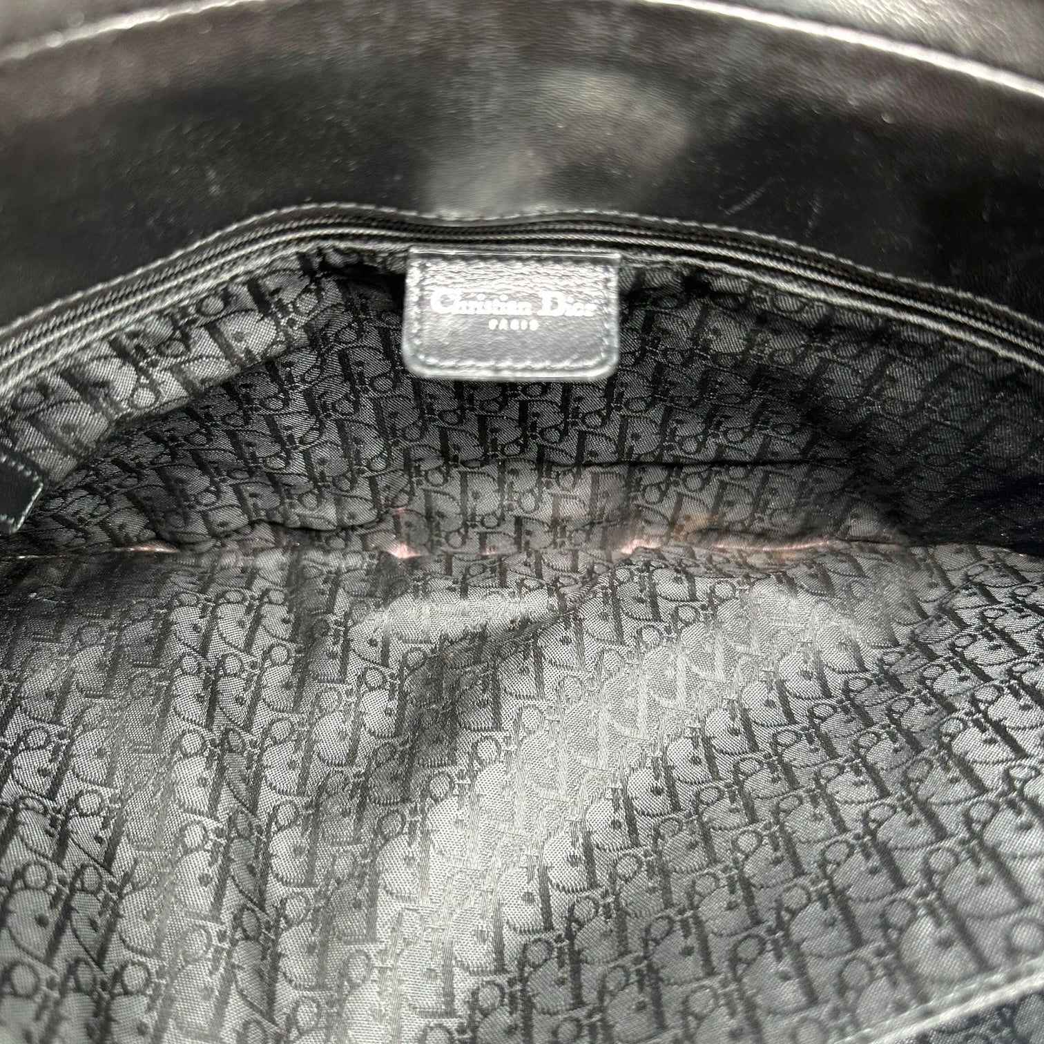 Christian Dior Black Leather Lace-Up Shoulder Bag