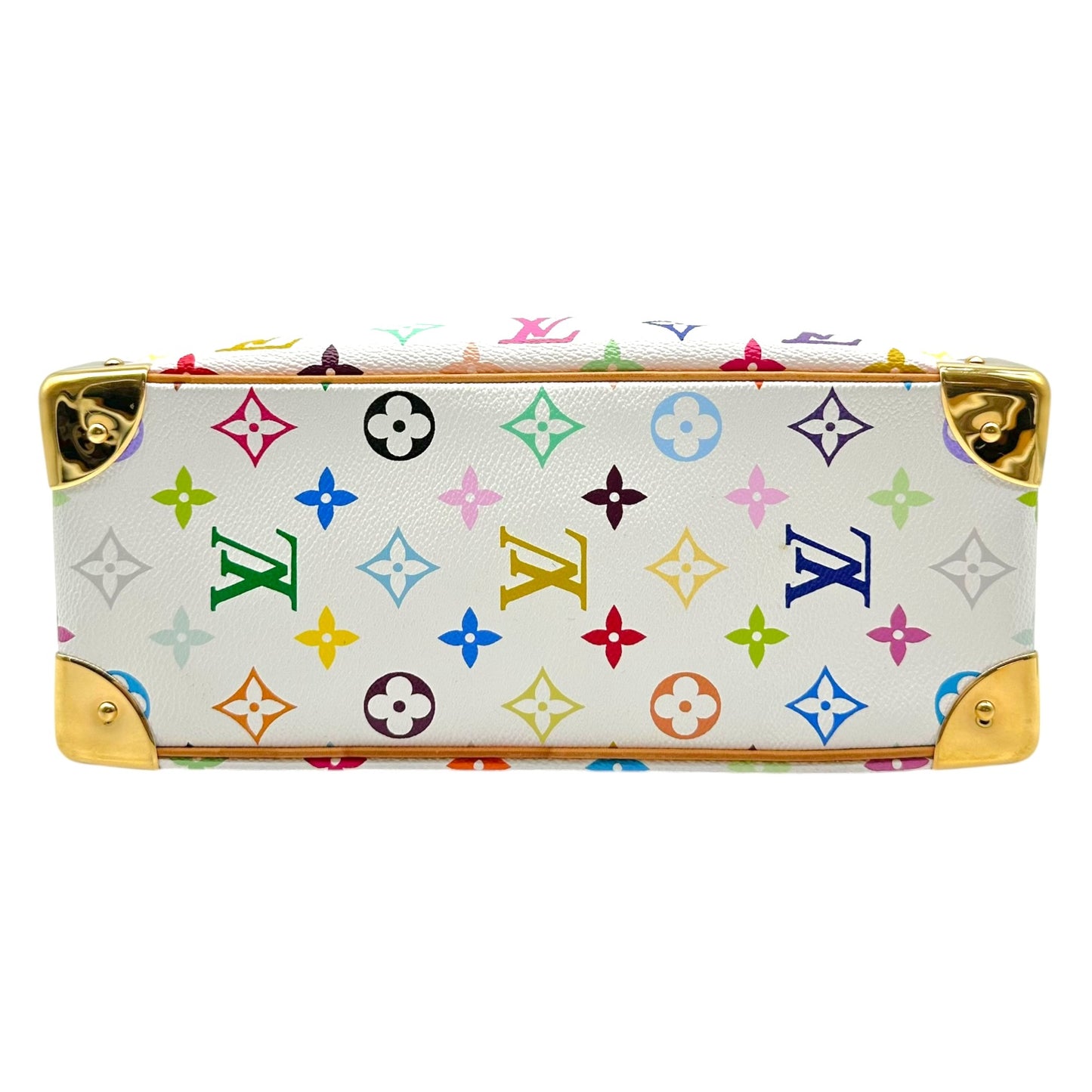 Louis Vuitton Trouville Handbag White Multicolor Canvas