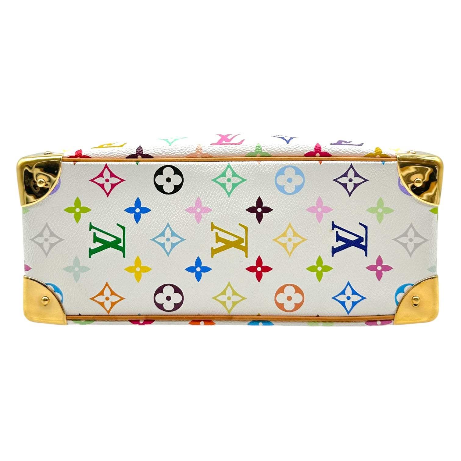 Louis Vuitton Trouville Handbag White Multicolor Canvas