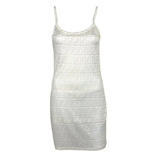 Fendi White Zucca Monogram Mini Dress