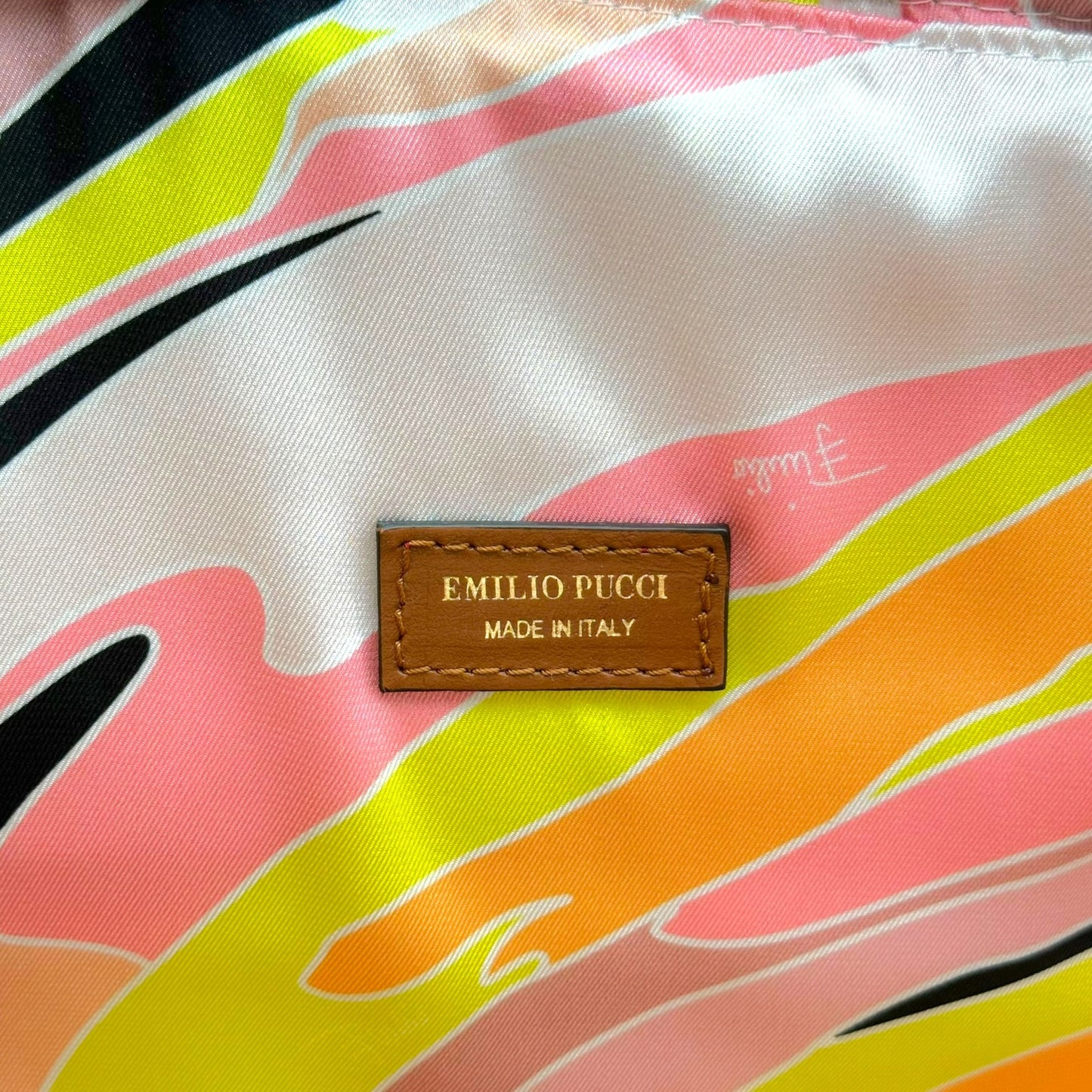 Emilio Pucci Raffia & Leather Logo Beach Tote