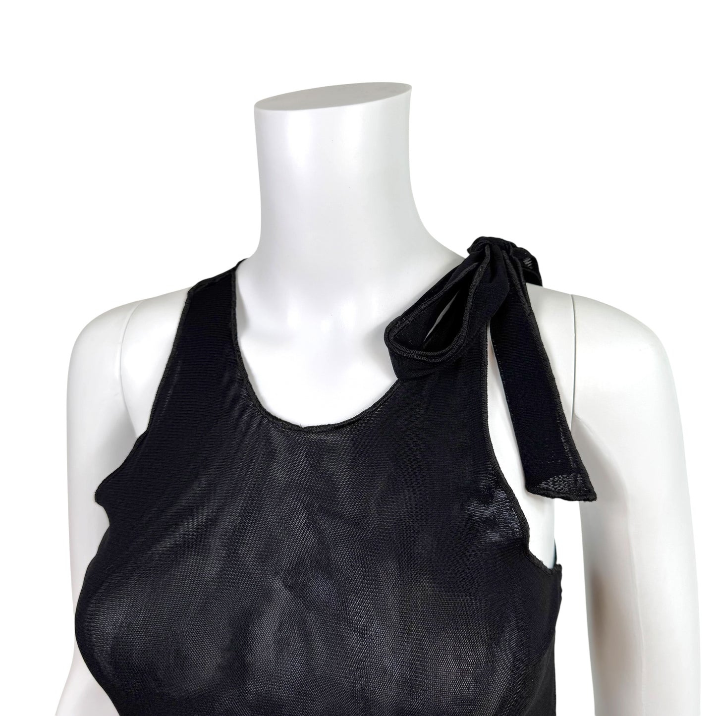 Jean Paul Gaultier Black Mesh Open Back Midi Dress