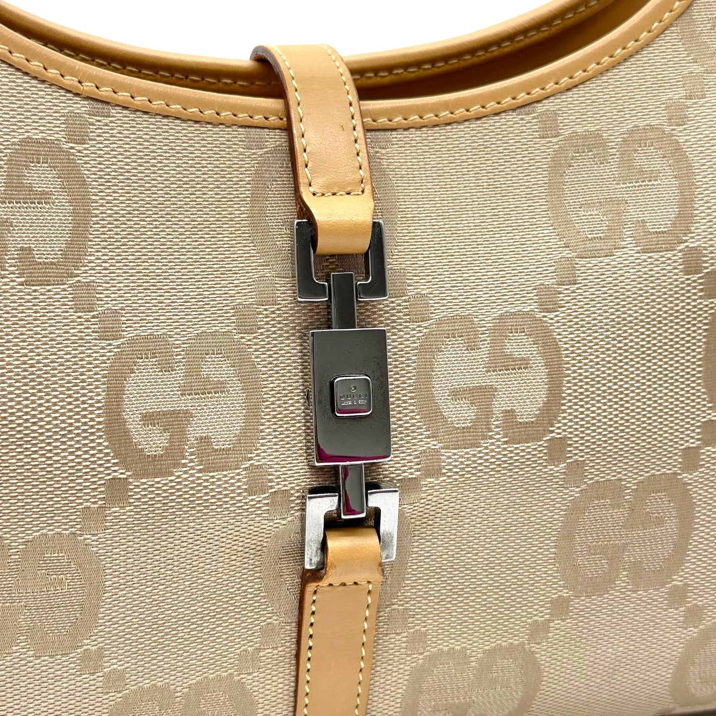 Gucci Tan XL Monogram Mini Jackie Bag