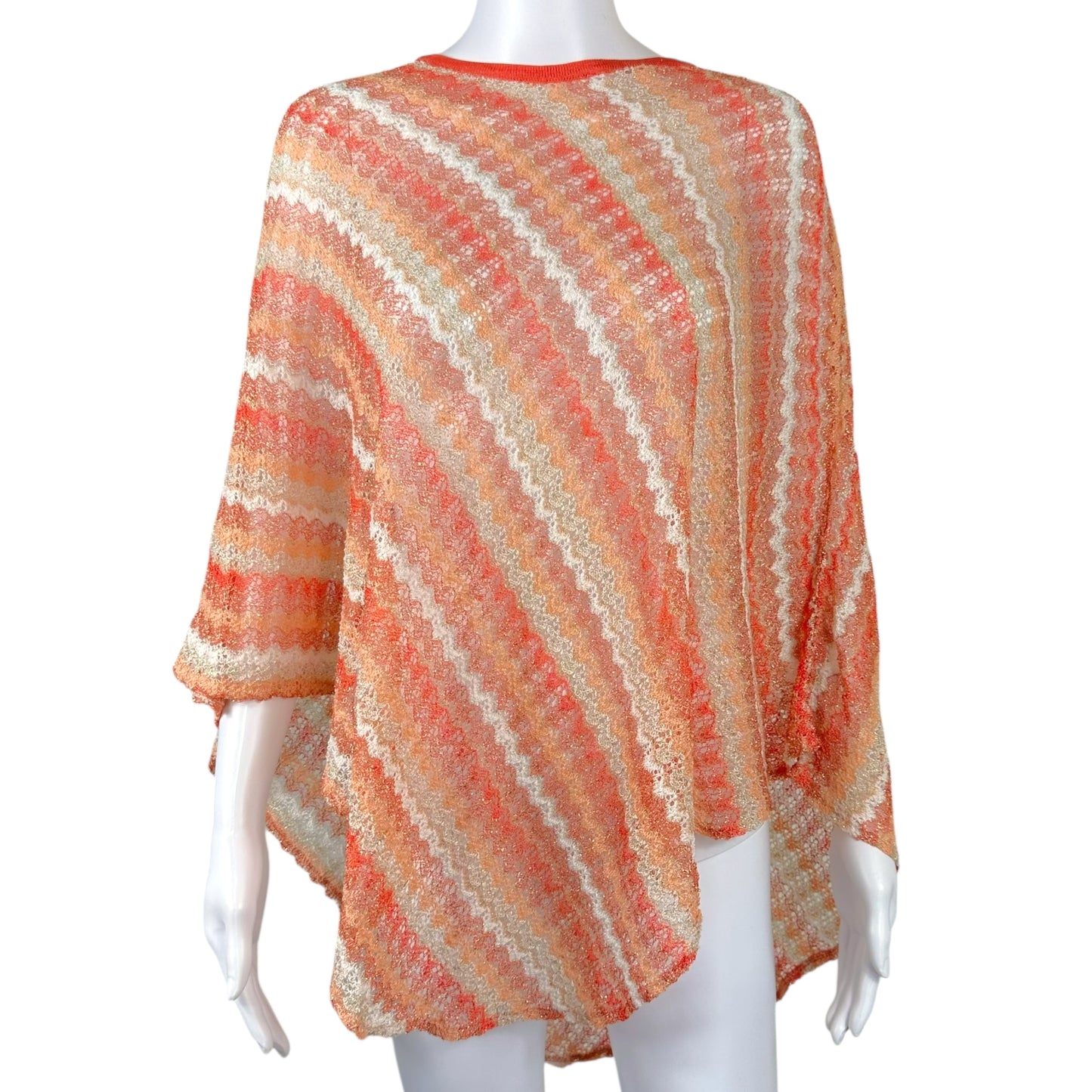 Missoni Orange Chevron Knit Poncho - Outfit Repeater