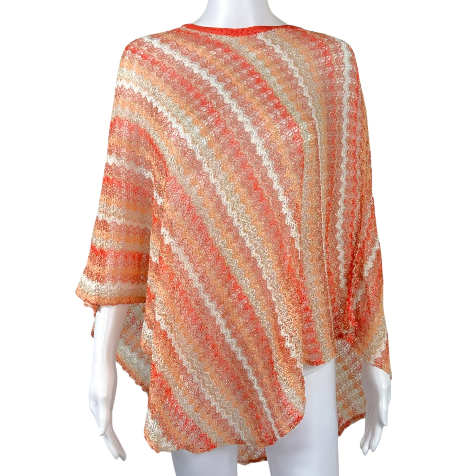 Missoni Orange Chevron Knit Poncho - Outfit Repeater