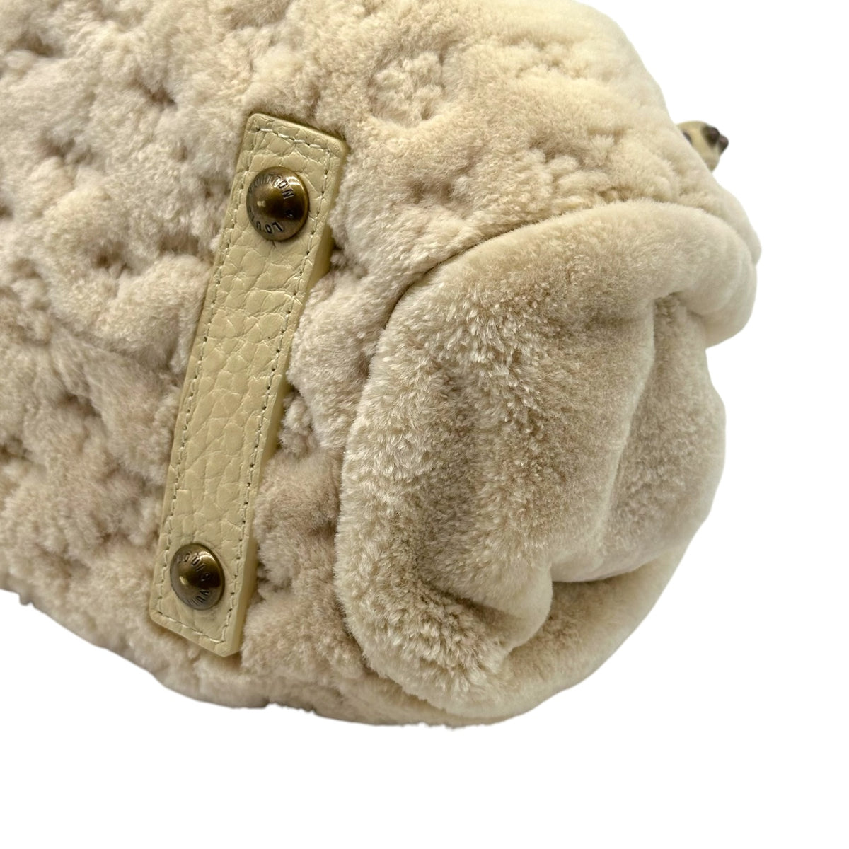 Louis Vuitton Ivory Mink Demi Lune Bag with Monogram