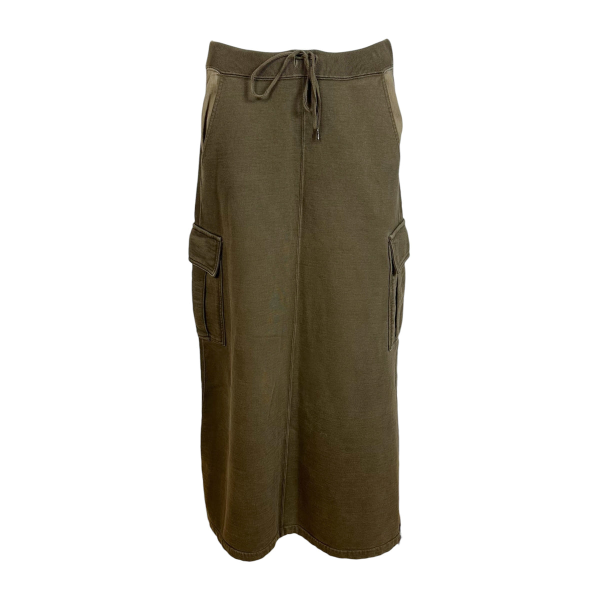 Jean Paul Gaultier JPG Khaki 'Sweatpant' Cargo Pocket Maxi Skirt
