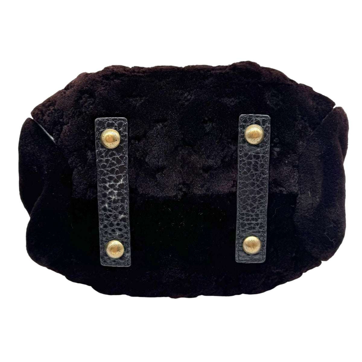 Louis Vuitton F/W 2005 Brown Mink Monogram Stone Embellished Demi Lune Bag