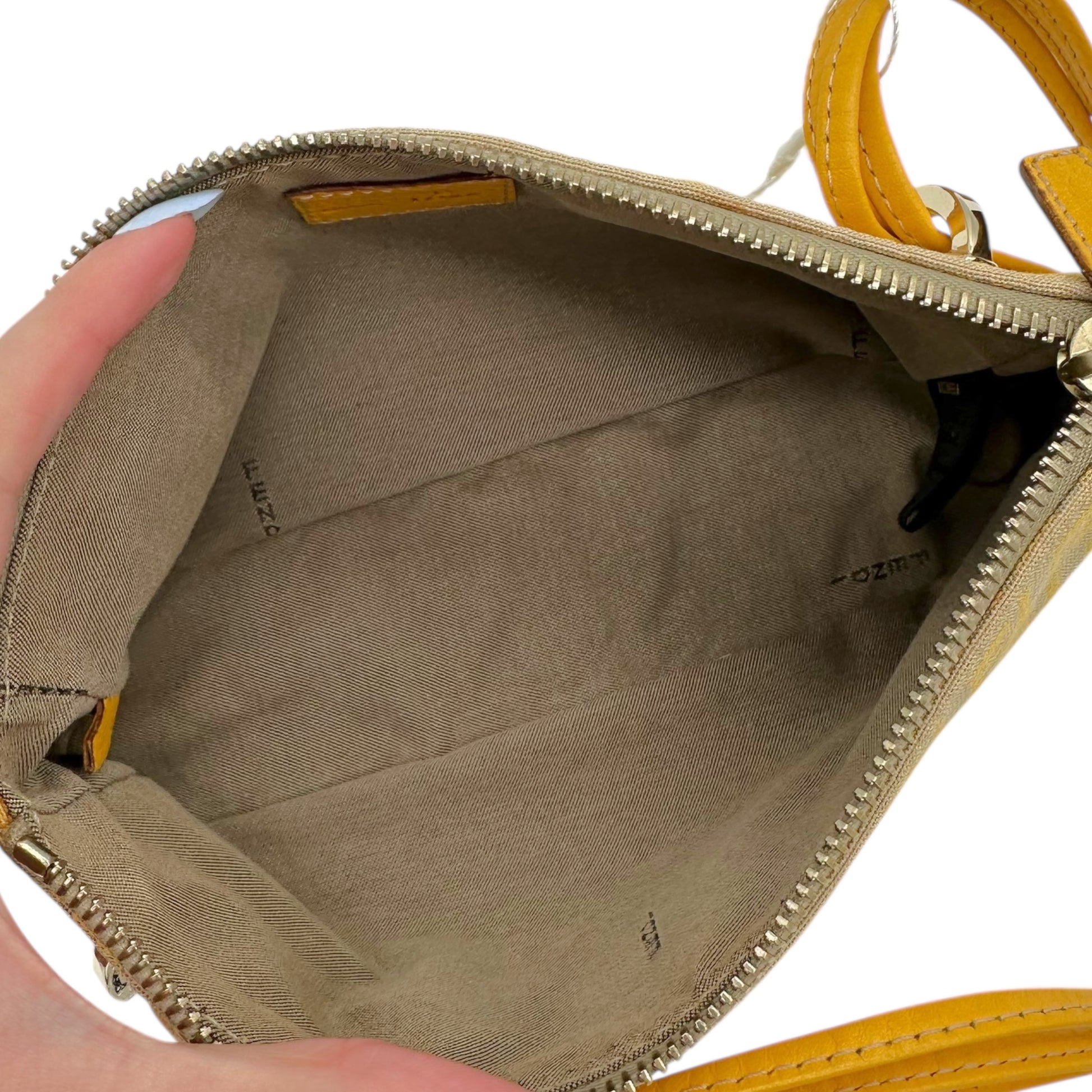 Fendi Yellow & Tan Zucchino Monogram Pochette Bag - Outfit Repeater