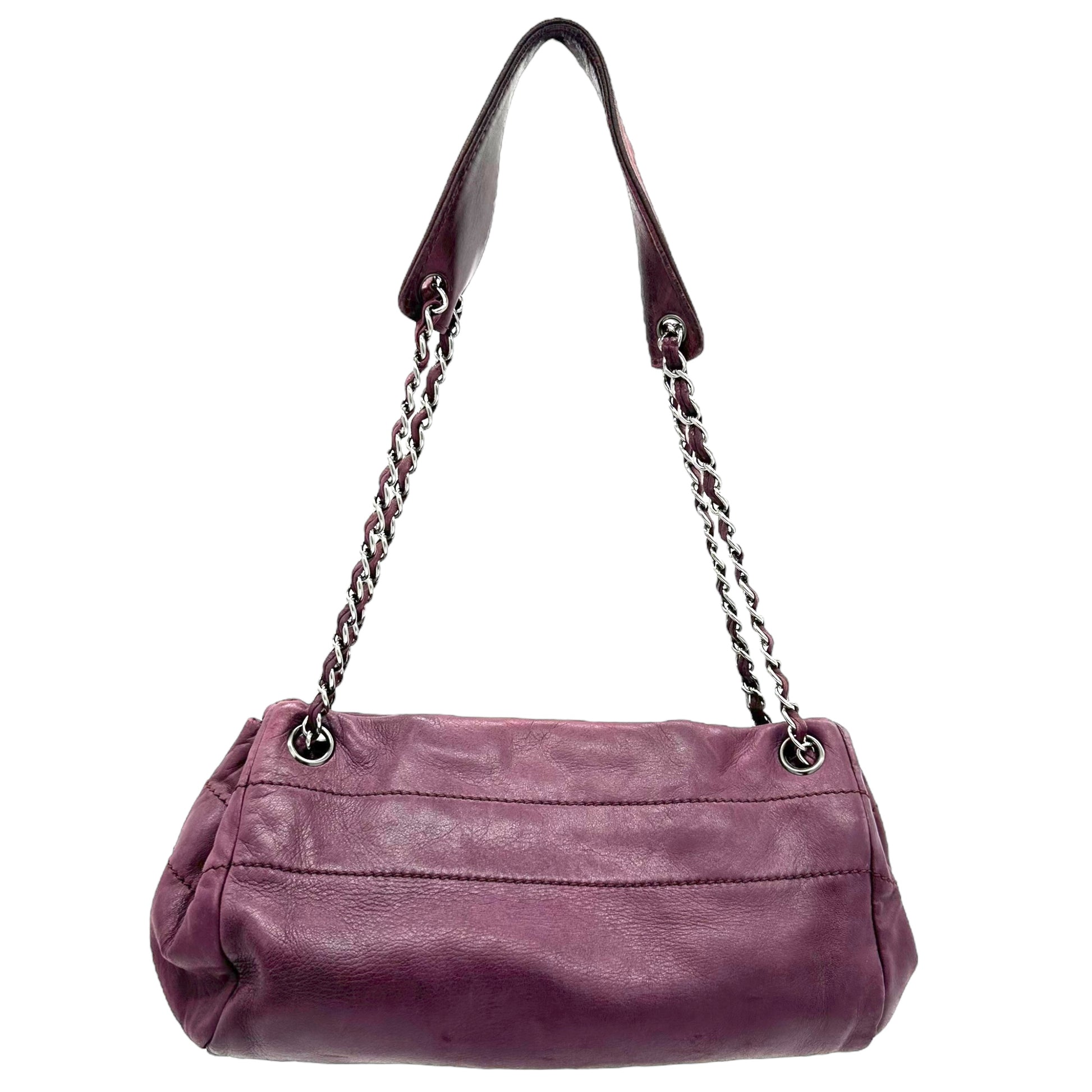 Chanel Burgundy LAX Accordion Lambskin Shoulder Bag - Outfit Repeater