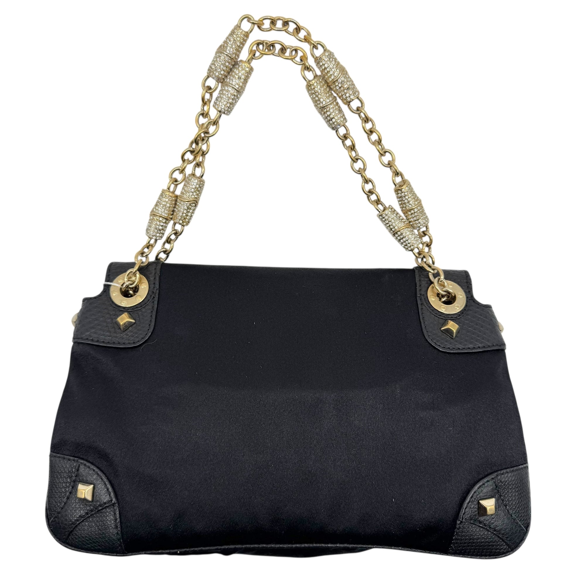 Gucci by Tom Ford Black Silk & Lizard Crystal Embellished Bamboo Mini Bag - Outfit Repeater