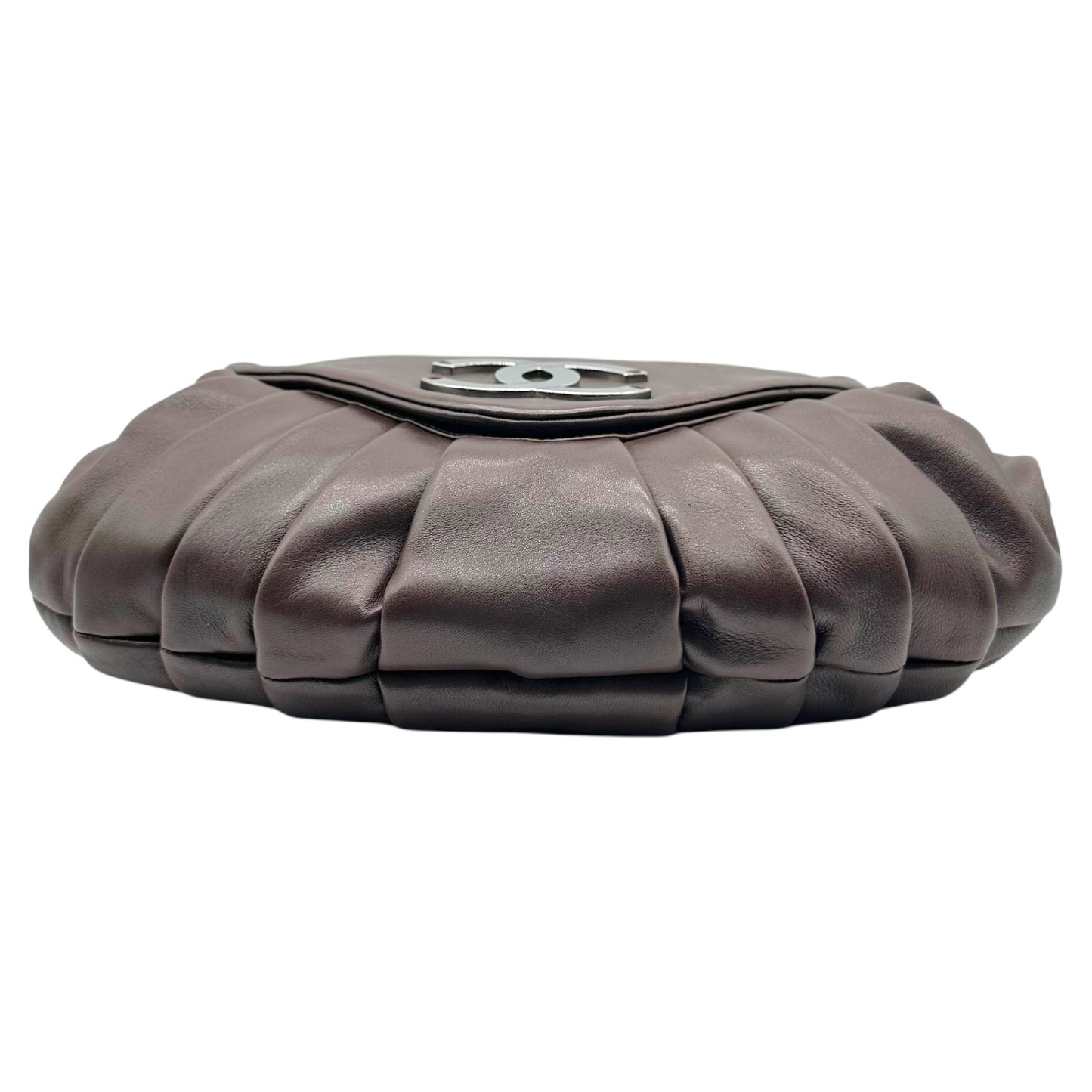 Chanel Chocolate Brown Leather Chain Link Hobo Bag NEW