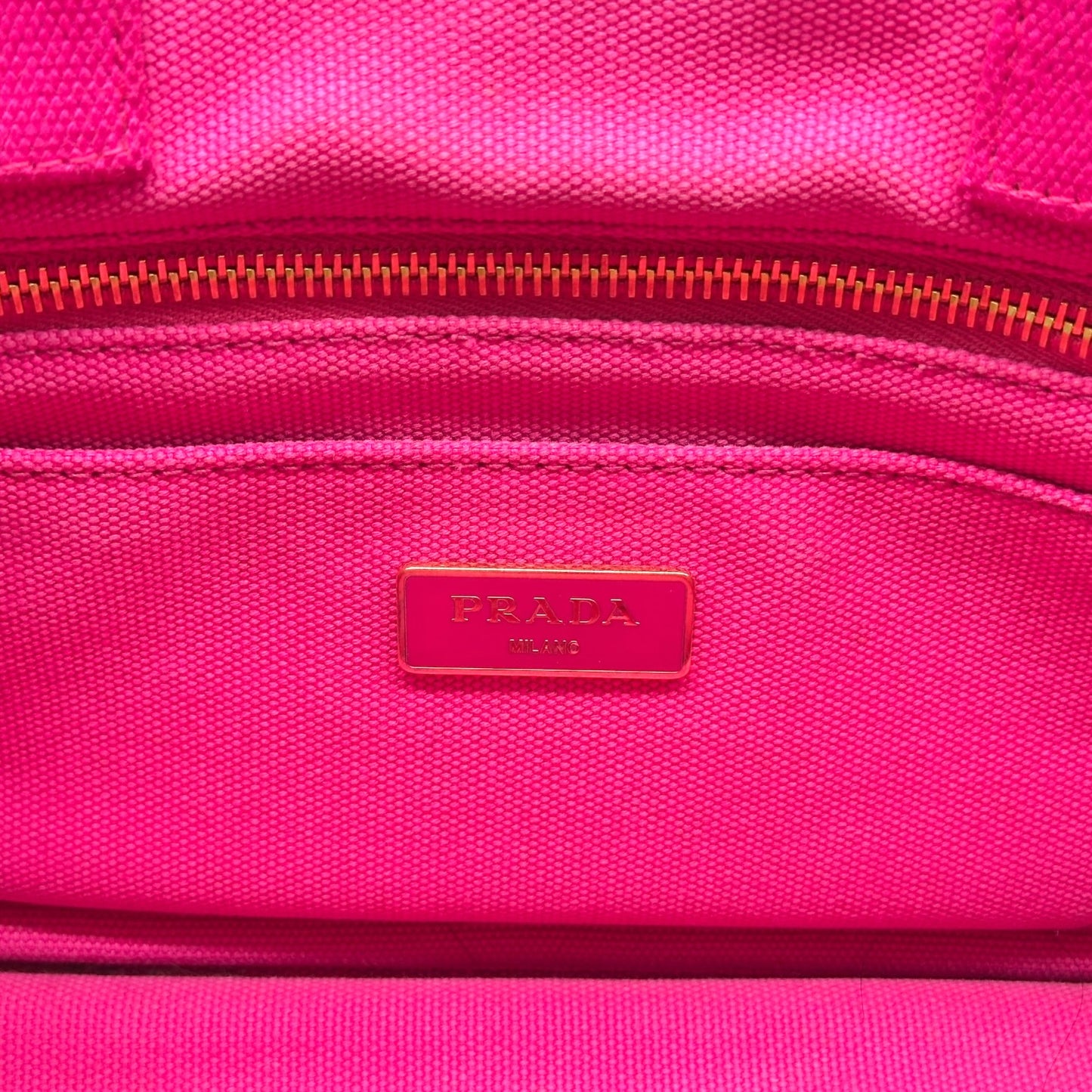 Prada Pink Canvas 2-Way Tote Bag