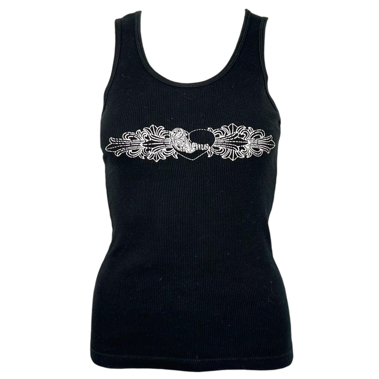 Chrome Hearts Vintage Black Heart Logo Tank Top