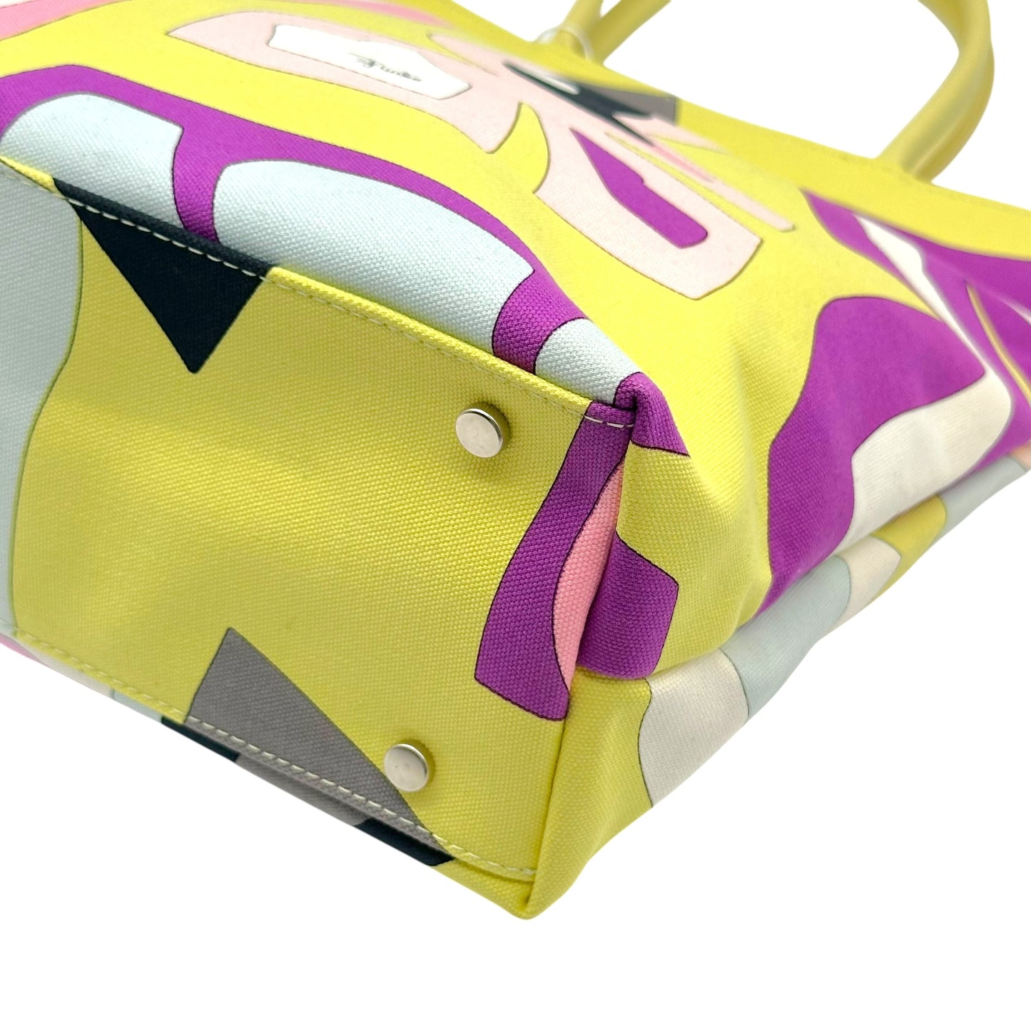 Emilio Pucci Green Multicolor Printed Tote Handbag NEW