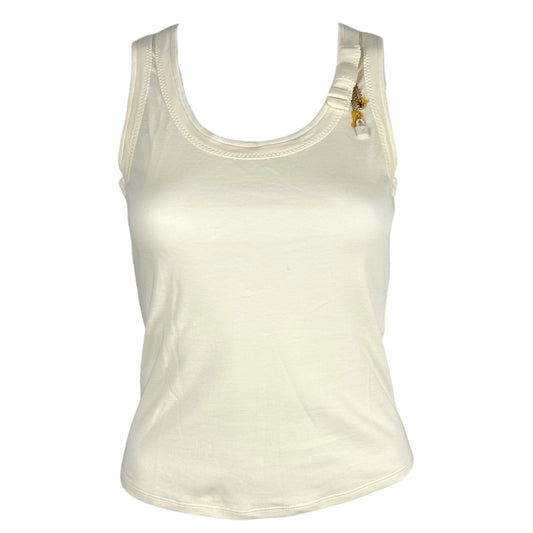 Louis Vuitton White Logo Charm Tank Top