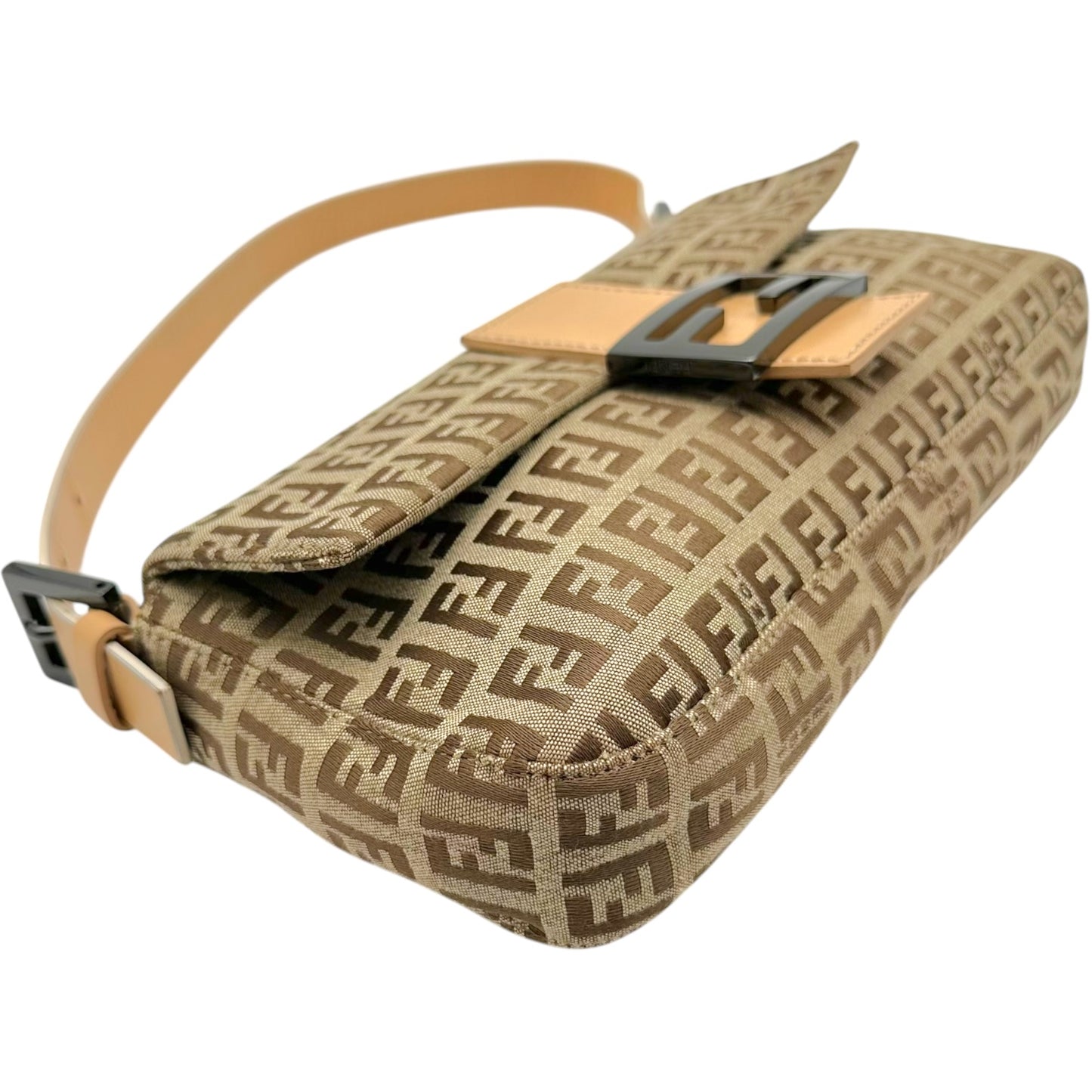 Fendi Baguette Bag Tan Zucchino Monogram Fabric