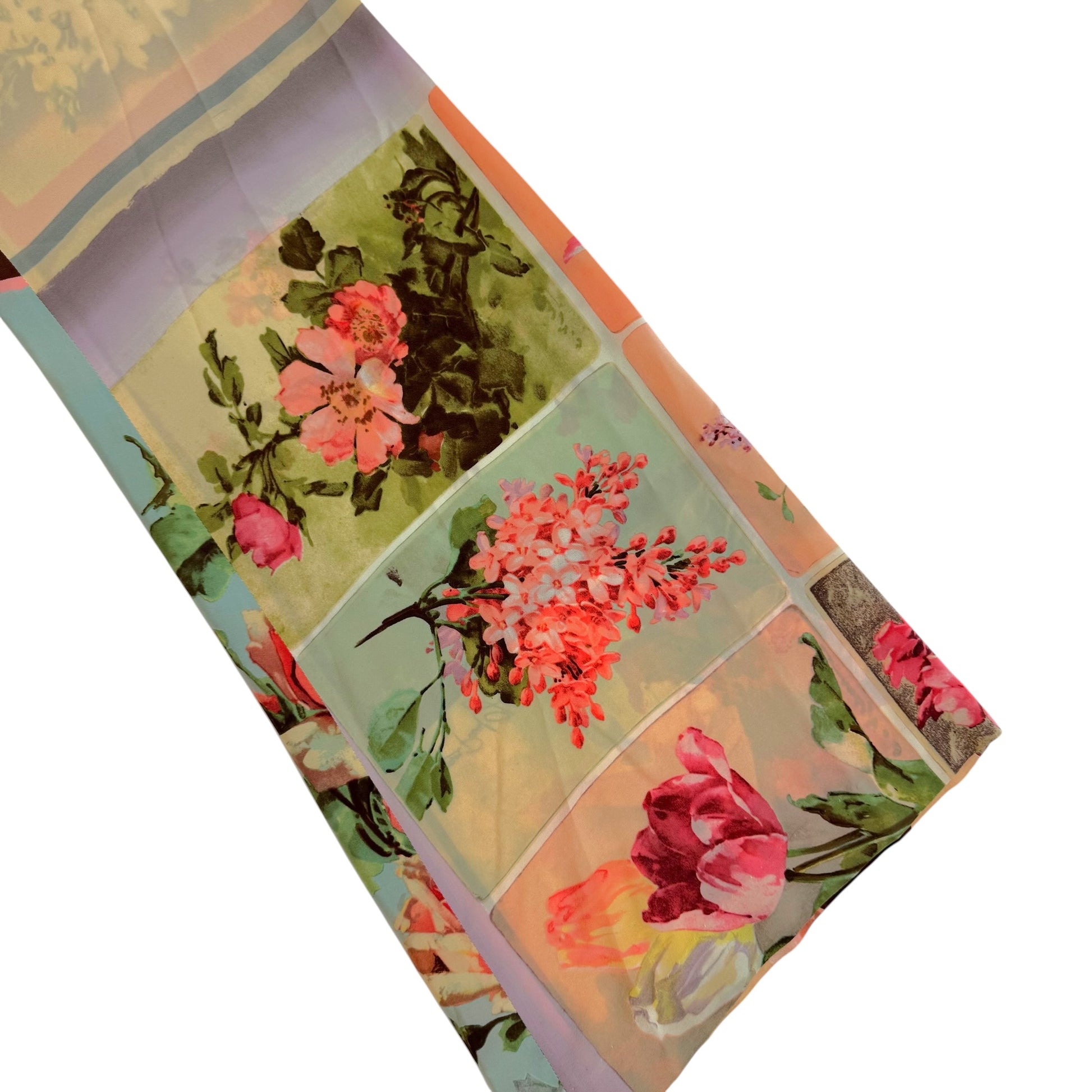 Jean Paul Gaultier Floral Print Silk Wide-Leg Pants