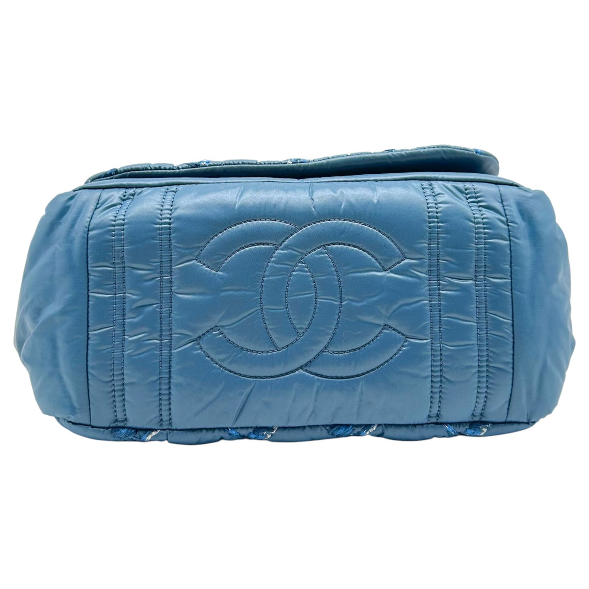 Chanel Blue Puffer Tweed Quilted Shoulder Bag