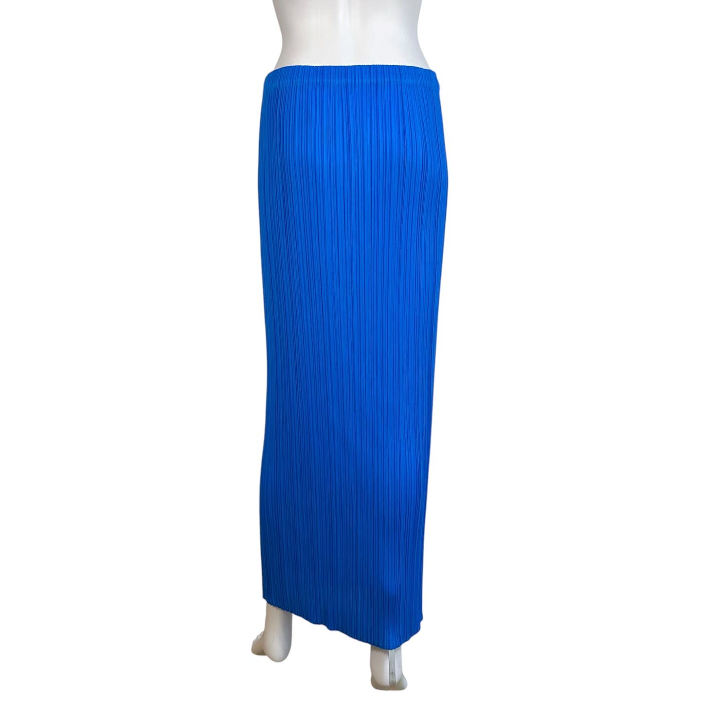 Issey Miyake Pleats Please Cobalt Blue Pleated Maxi Skirt