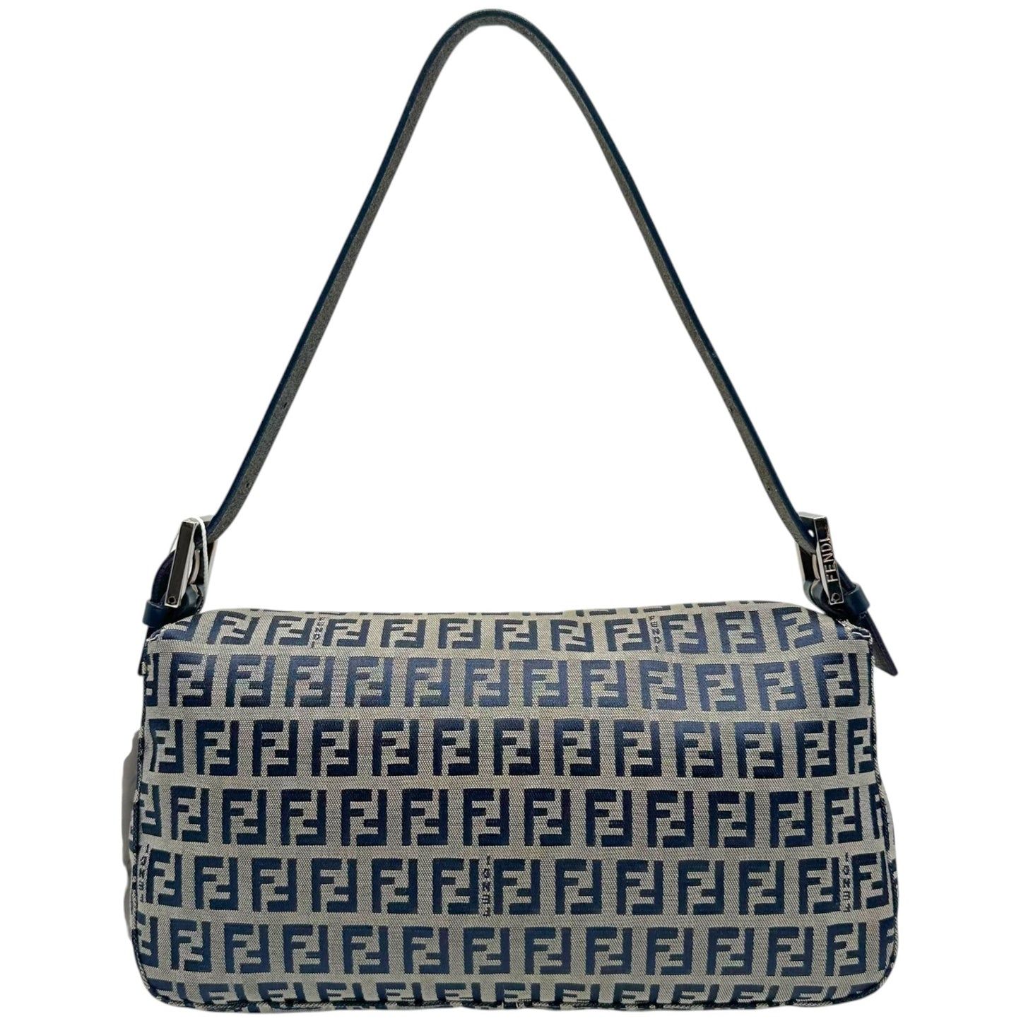 Fendi Navy Blue Zucchino Monogram Baguette Bag