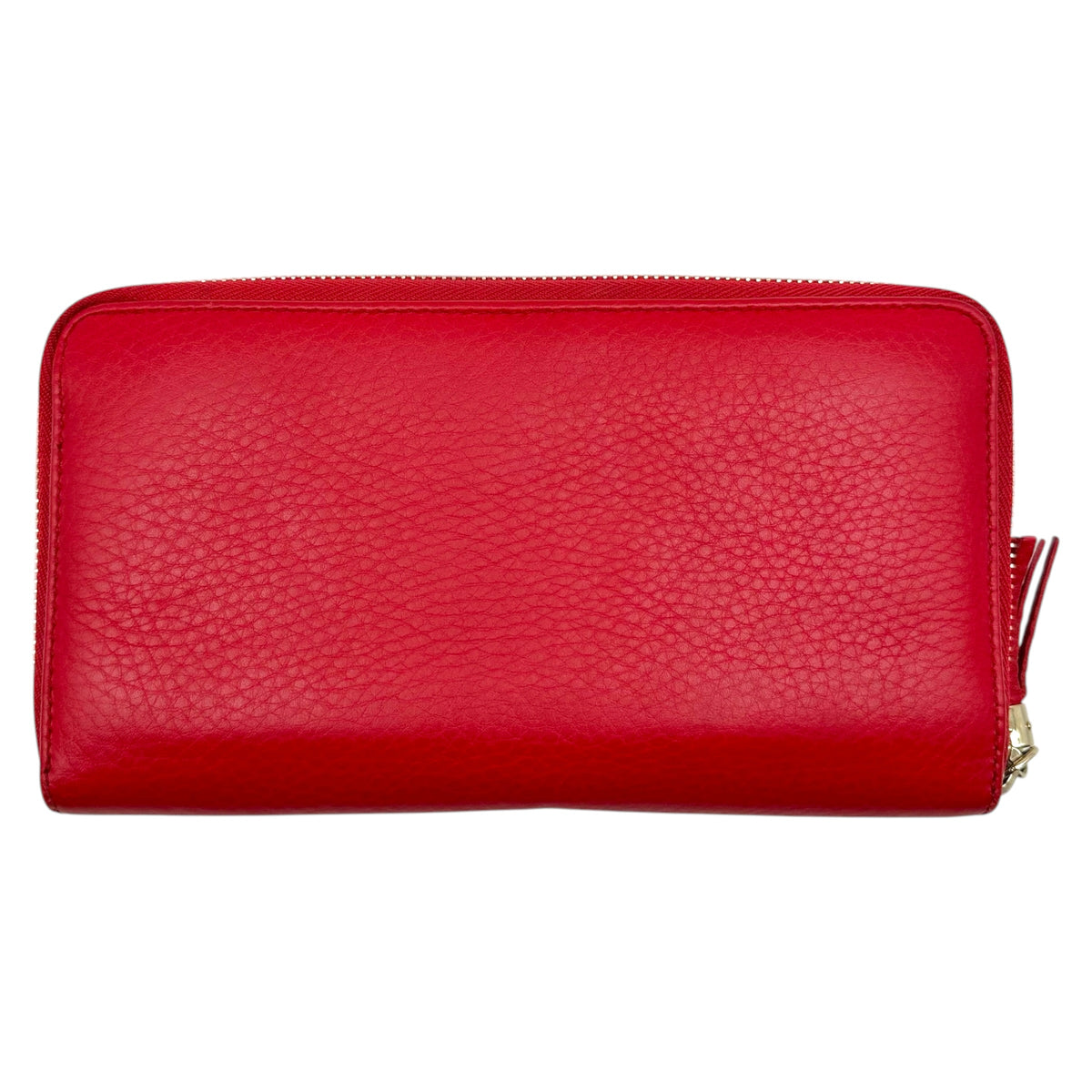 Gucci Red Leather Wallet with Zip Closure