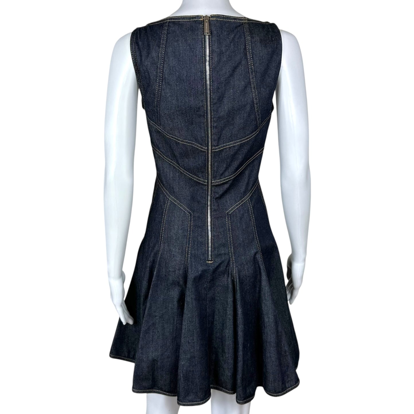 Dsquared2 Dark Wash Denim Fit & Flare Mini Dress