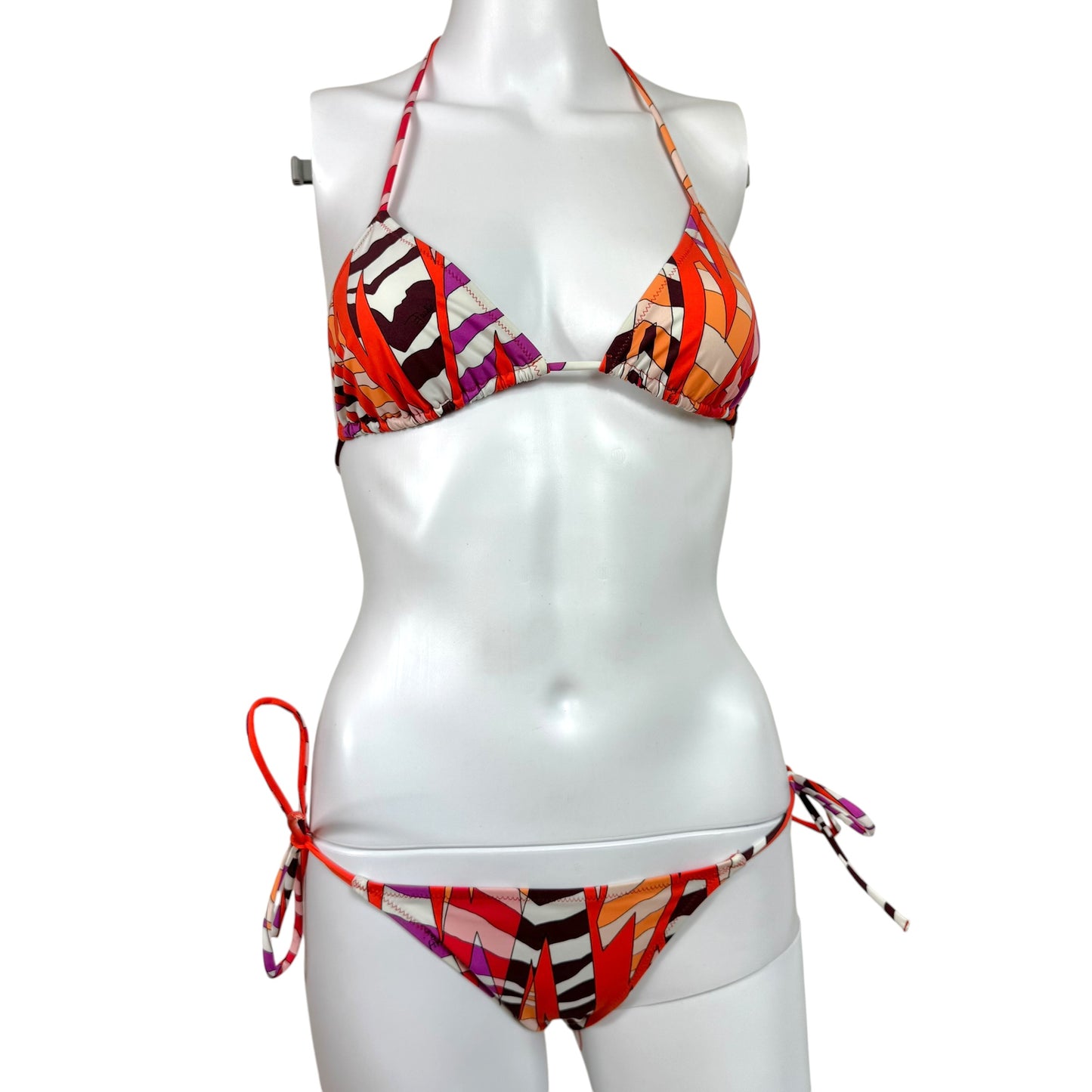 Emilio Pucci Orange & Purple Printed Bikini Set NEW