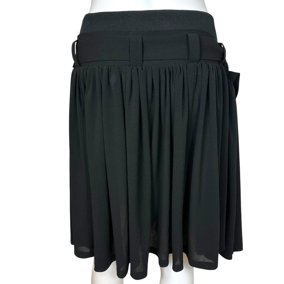Y-3 Black Asymmetrical Belted Midi Skirt