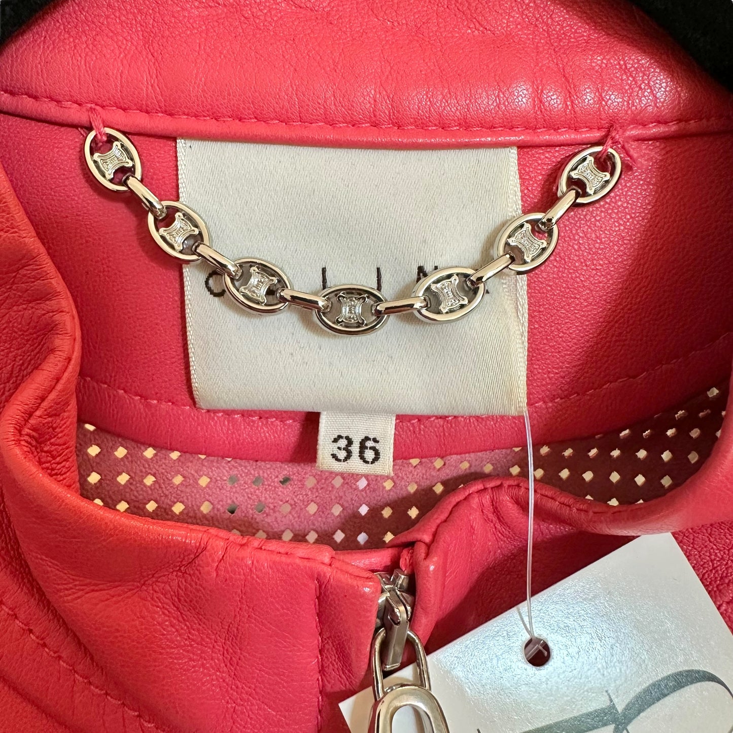 Celine Pink Perforated Leather Jacket (AS IS)