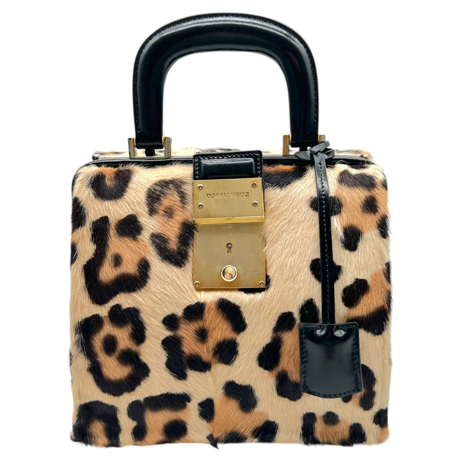 Dsquared2 Mini Bag Leopard Print Ponyhair Top-Handle