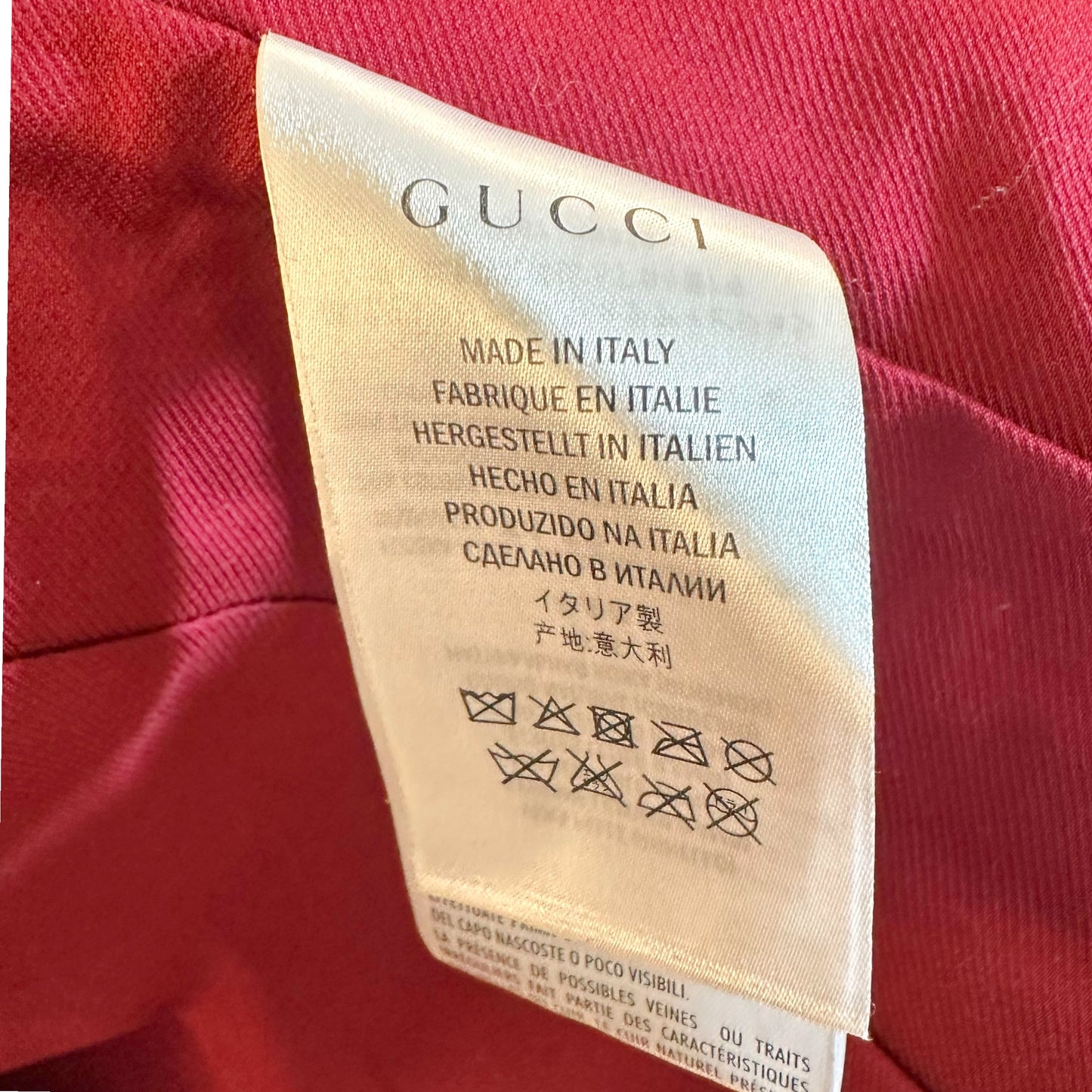 Gucci Burgundy Lambskin Leather Military Style Jacket