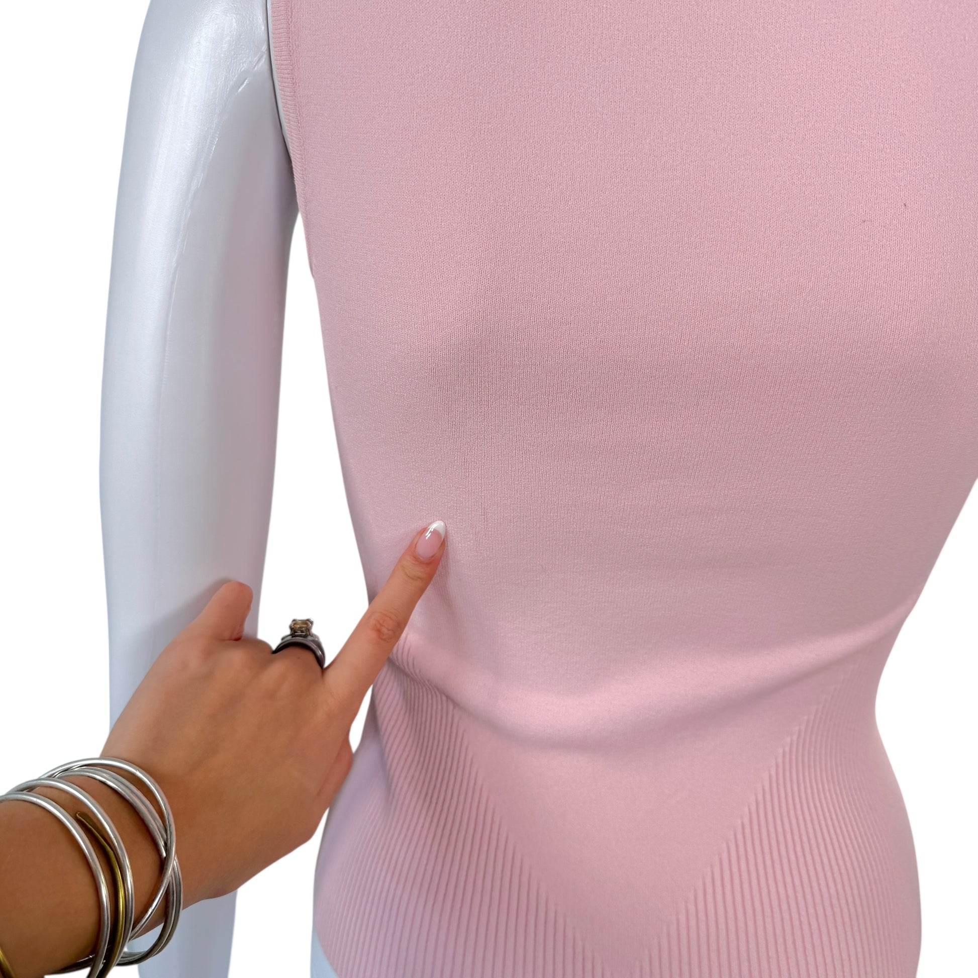 Chanel Spring 2005 Pink Knit Logo Tank - Outfit Repeater