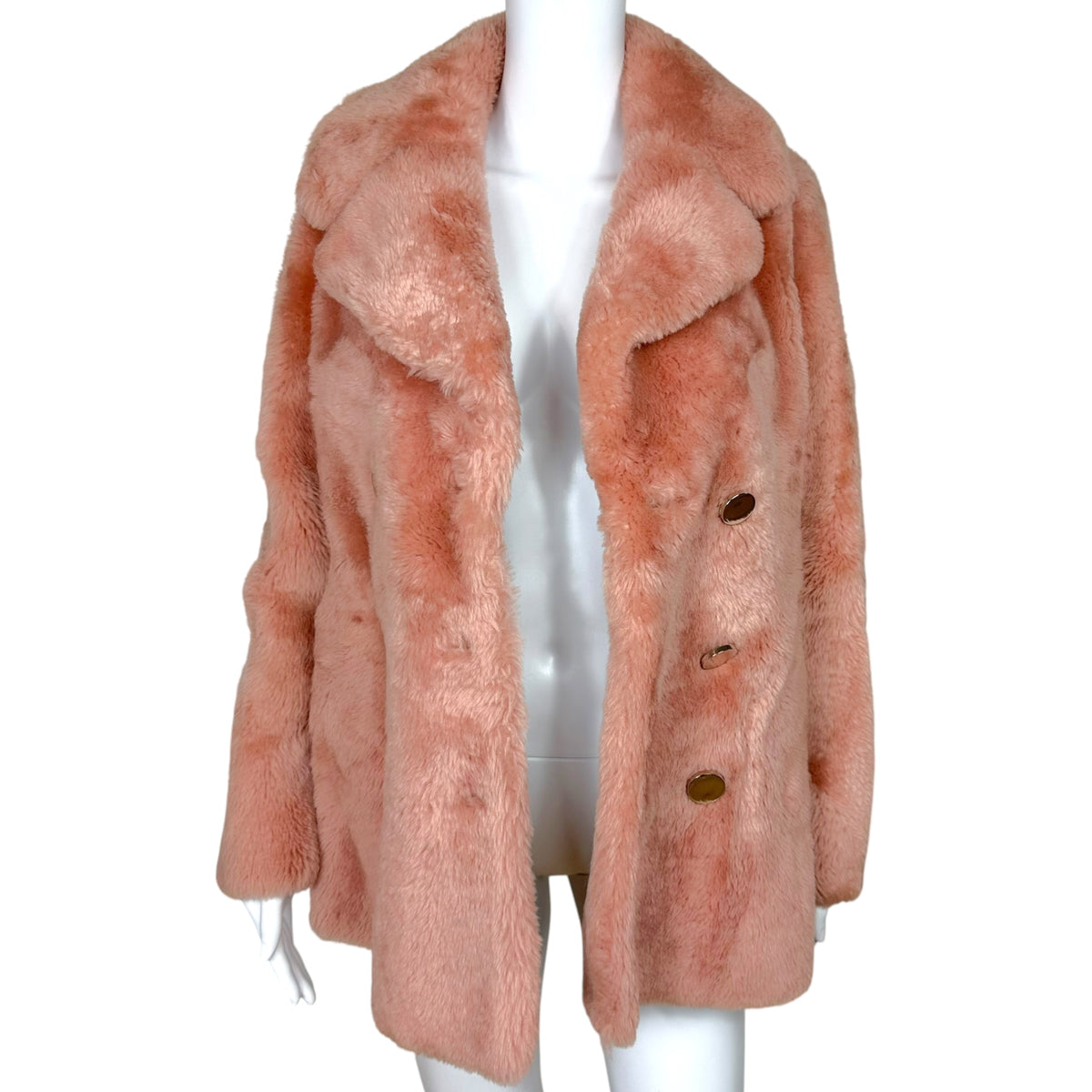 Gucci Pink Shearling Fur Coat