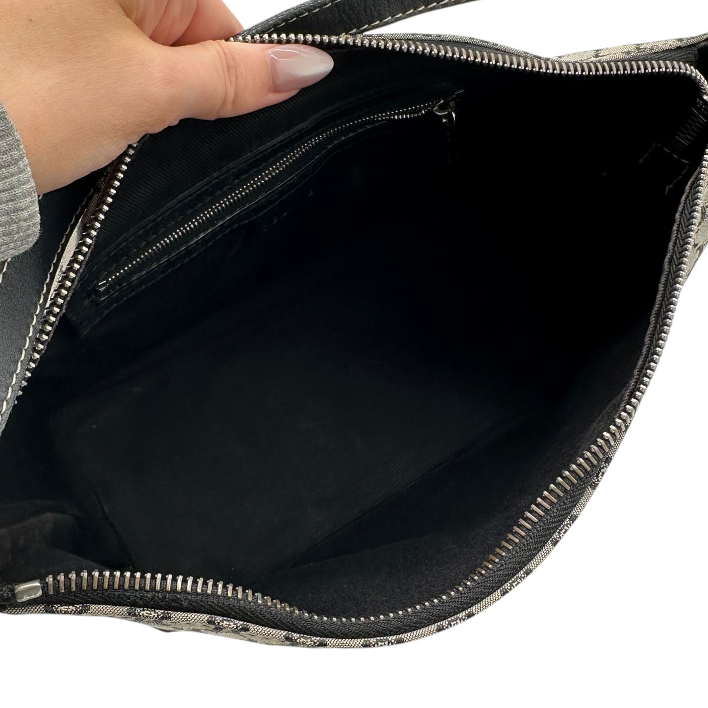 Celine Navy Triomphe Monogram Mini Shoulder Bag - Outfit Repeater