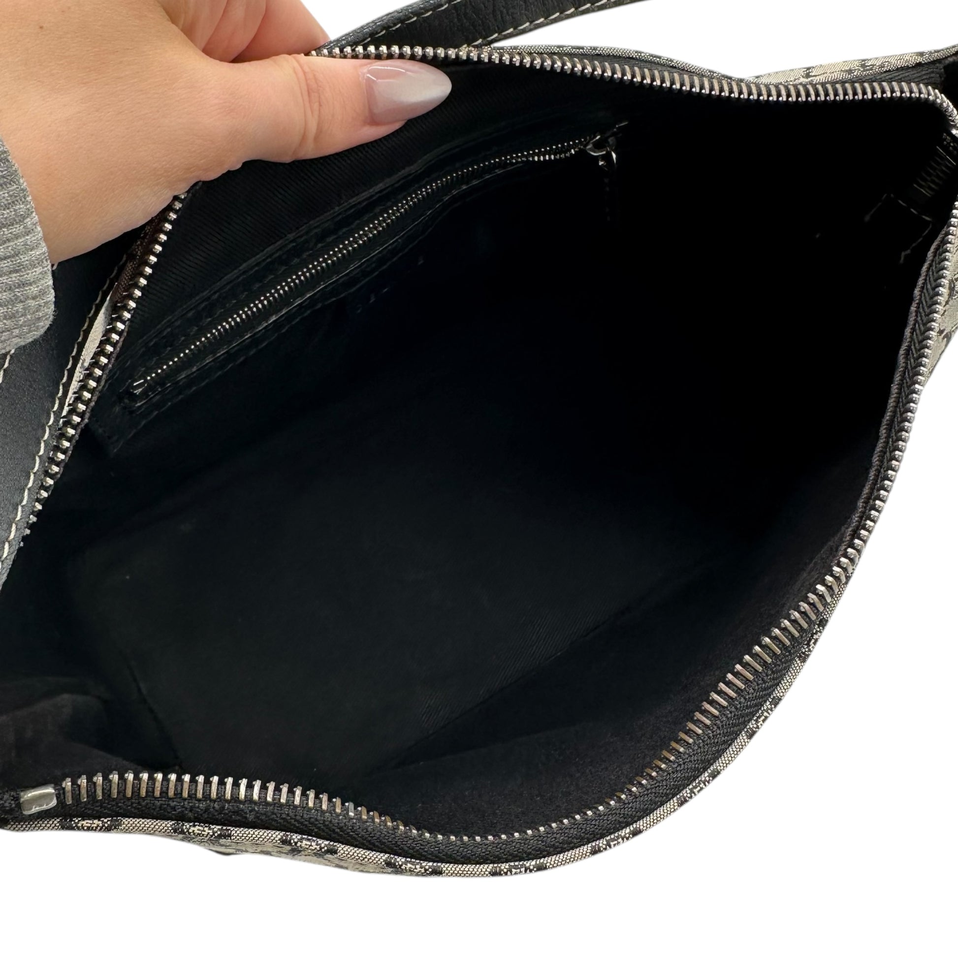 Celine Navy Triomphe Monogram Mini Shoulder Bag - Outfit Repeater