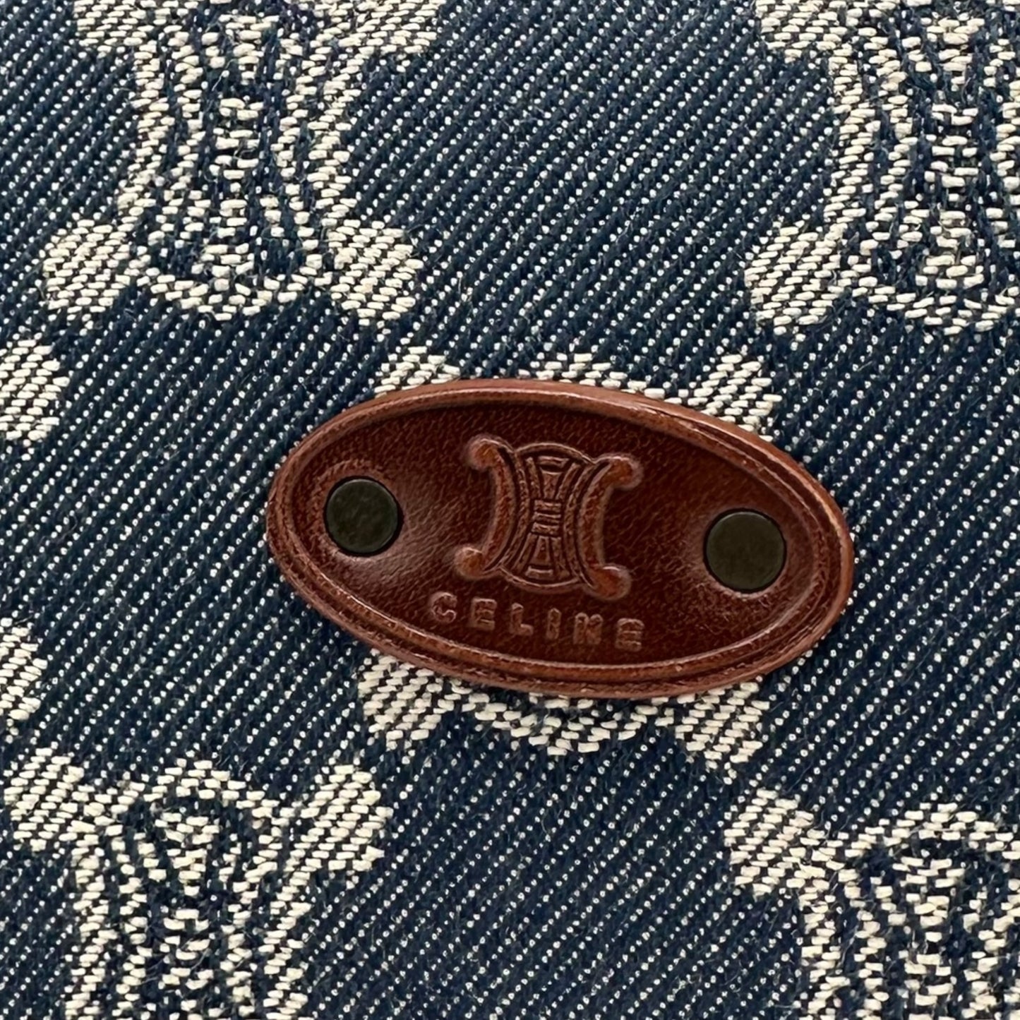 Celine Blue Denim Triomphe Monogram Poulbot Bag - Outfit Repeater