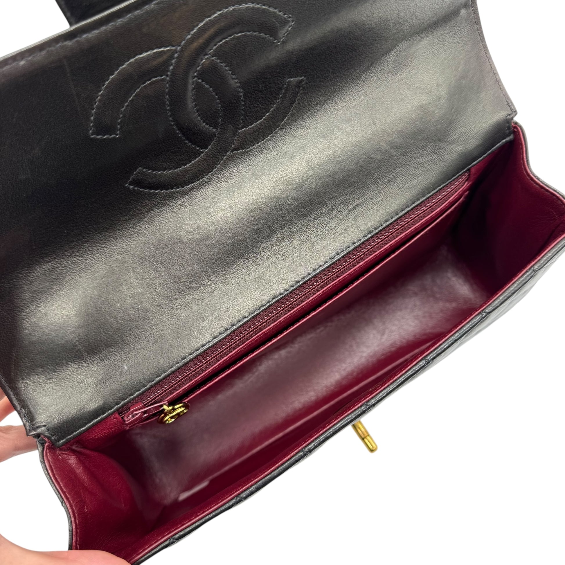 Chanel Black Matelasse Lambskin Kelly Top-Handle Parent Bag 1994-1996 - Outfit Repeater