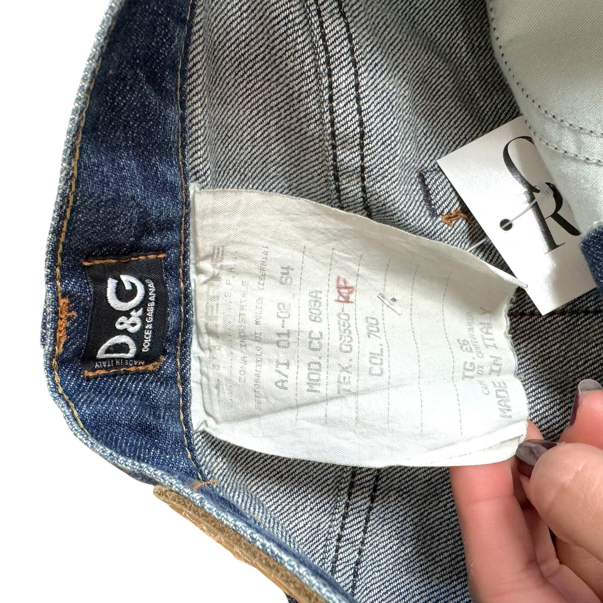 Dolce & Gabbana Dark Wash Denim Jeans With Suede Pocket
