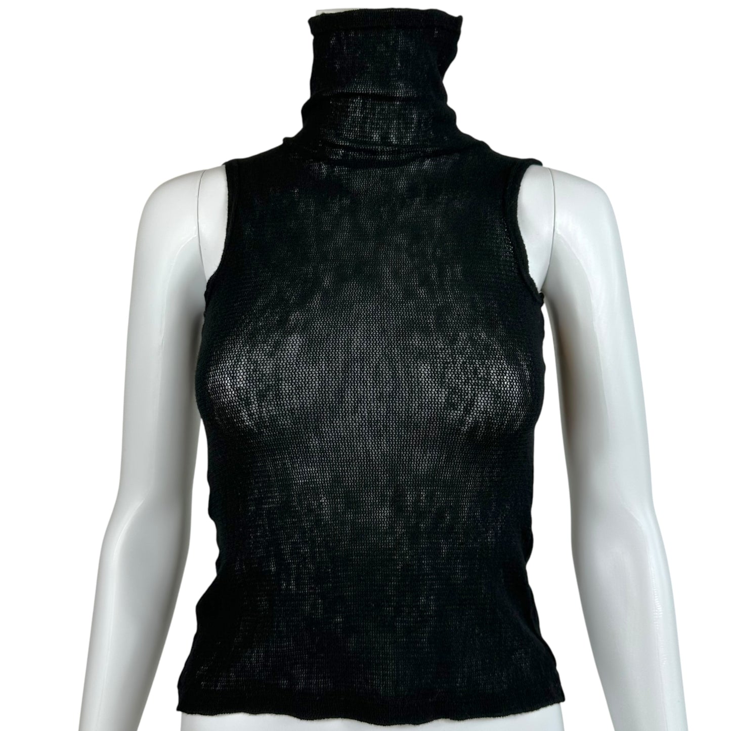Jean Paul Gaultier Black Semi-Sheer Sleeveless Turtleneck - Outfit Repeater