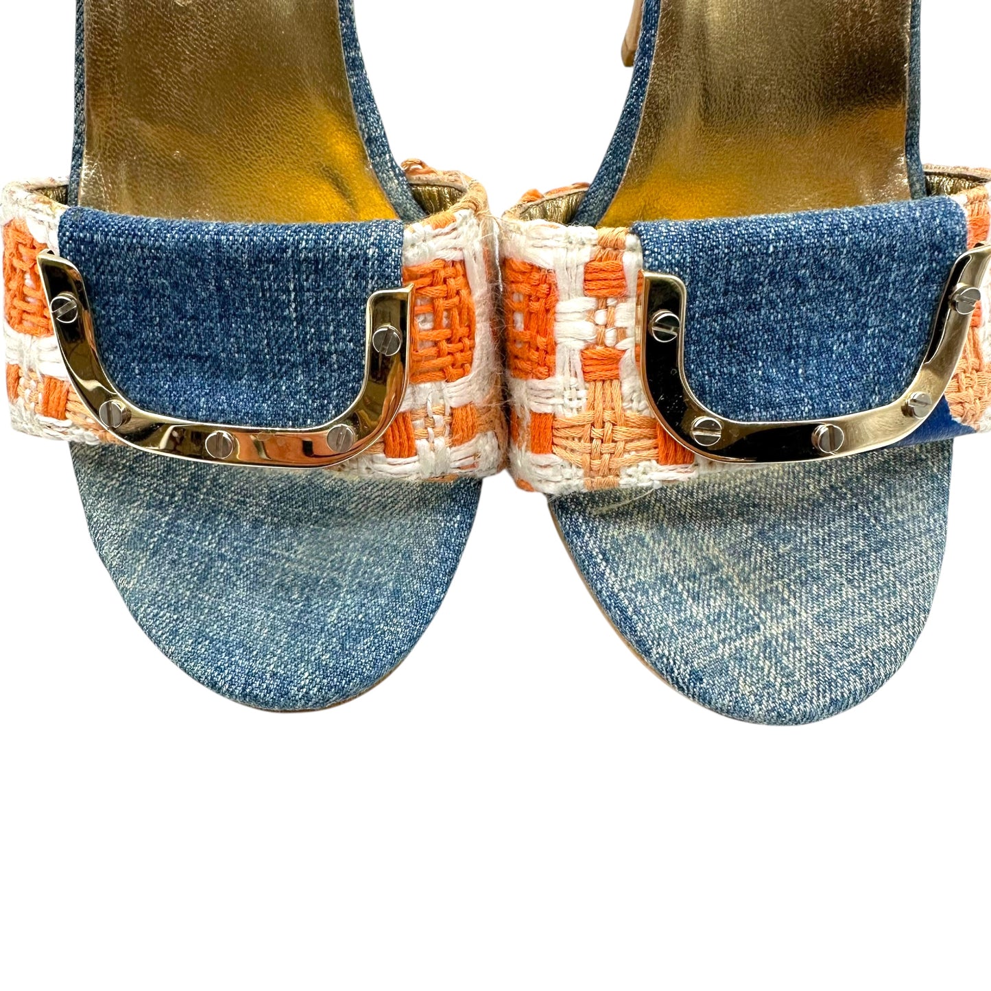 Dolce & Gabbana Denim Wooden Platform Mule Heels
