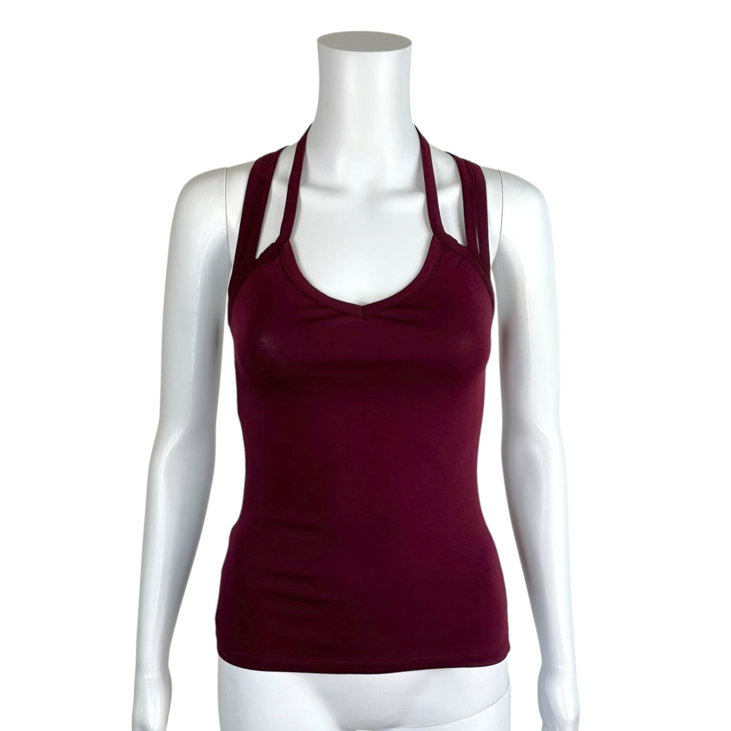 Jean Paul Gaultier Burgundy Yellow Fresco Print Halterneck Tank