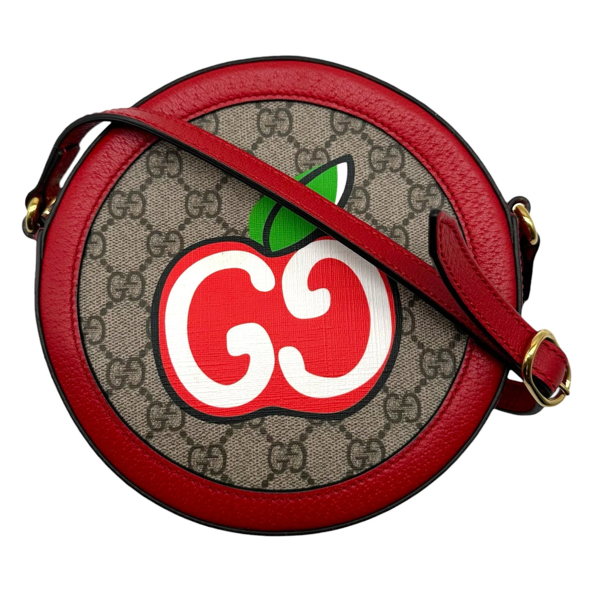 Gucci Crossbody Bag GG Supreme Monogram Apple Red Leather